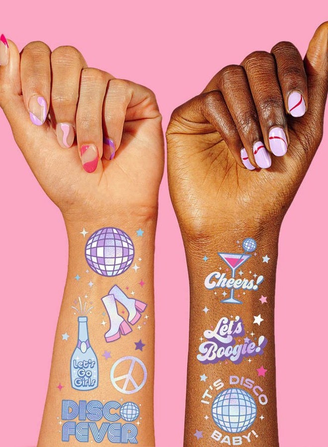 xo, Fetti Disco Birthday Party Decorations Temporary Tattoos - 44 pcs | Fun Bday Girl Party, Older, Wiser, Hotter, HBD, Disco Cowgirl Party, Hot Girl Bday - Image 3