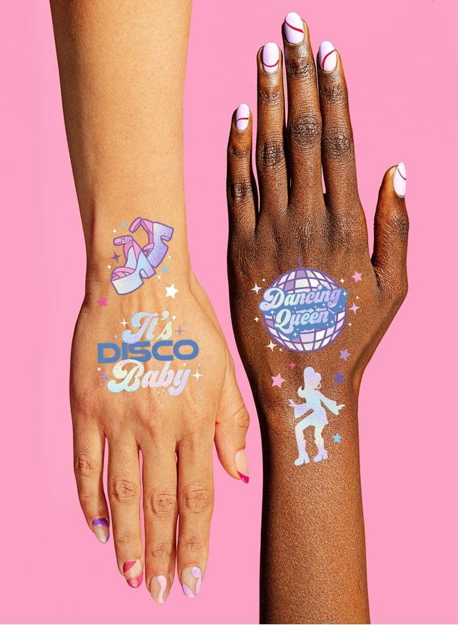 xo, Fetti Disco Birthday Party Decorations Temporary Tattoos - 44 pcs | Fun Bday Girl Party, Older, Wiser, Hotter, HBD, Disco Cowgirl Party, Hot Girl Bday - Image 4