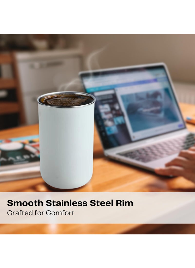 Generic - 420ml Stainless Steel Vacuum Insulated Water Flask, Double Walled Coffee Mug, Travel Mug with Leak, Proof Lid, Bpa Free, Durable Thermal Mug, Perfect Coffee Flask for Hot, Cold Drinks (White) - Image 1