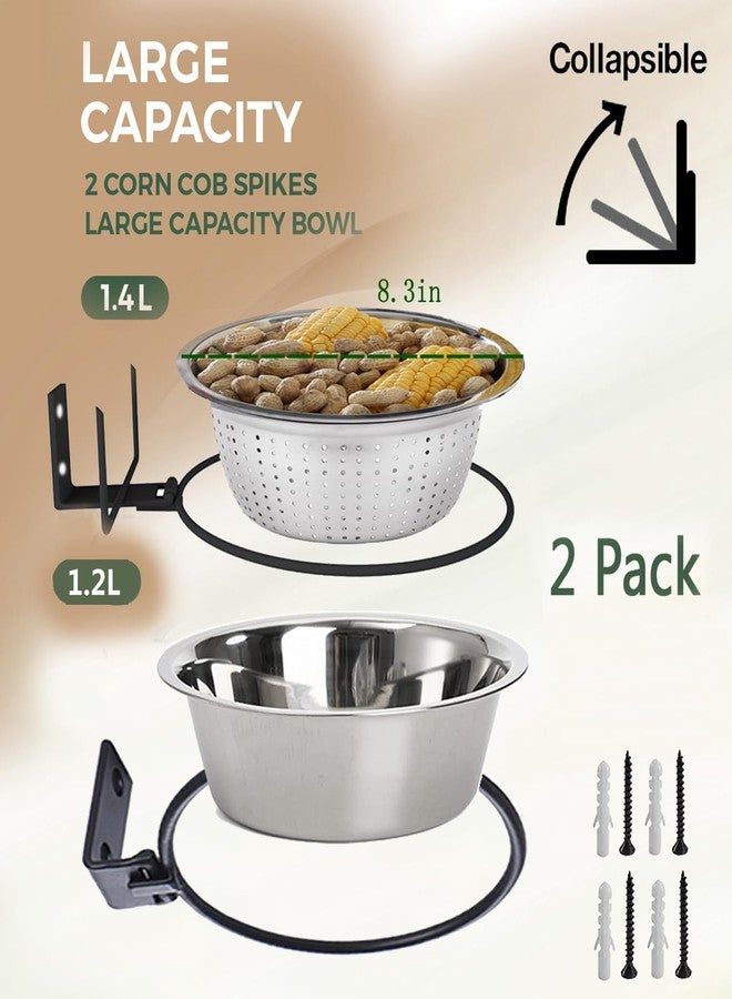 Ofasixx 2 Pack Wildlife Squirrel and Bird Feeder Bowls, Stainless Steel - Image 2