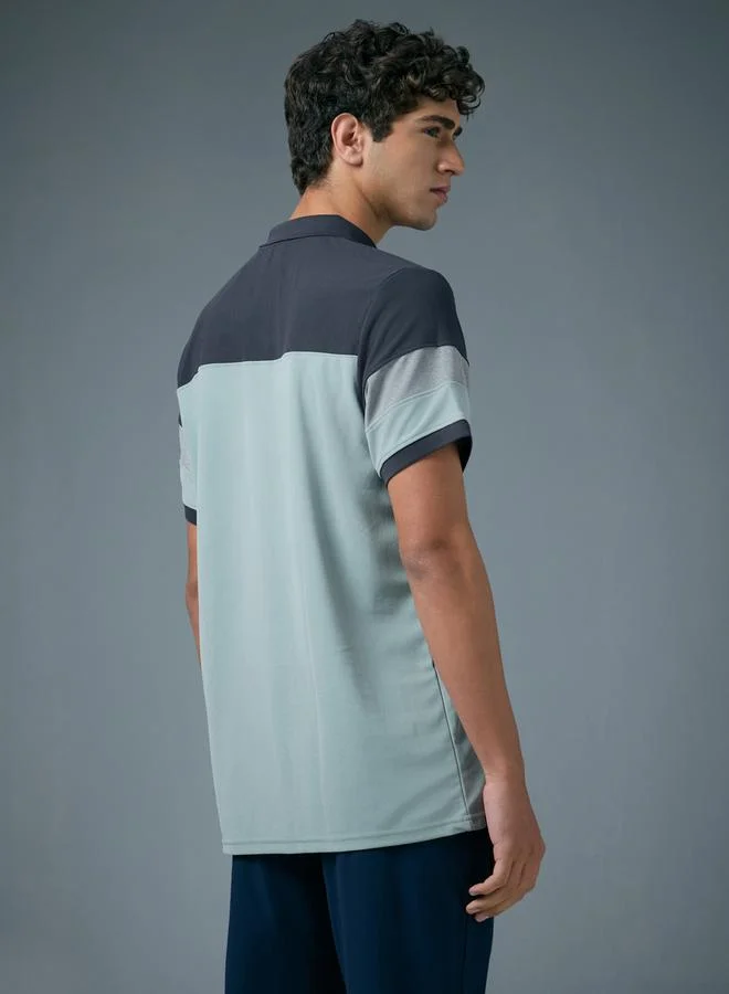 Technosport  Men Slim Fit Color Block Pique Polo for Men | Best Price UAE