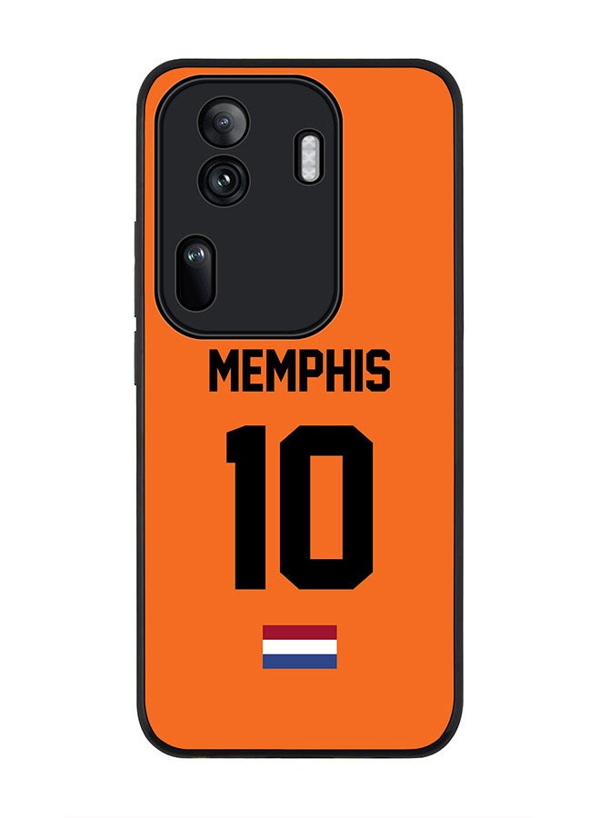 Stylizedd Rugged Black Edge Case for Oppo Reno11 Pro, Slim fit Case Thin Cover -  Football Team - Netherlands, Player Name - Memphis - Image 1
