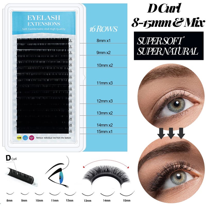 QUKLOGEN Lash Extension Kit Professional USB Eyelash Fan Individual 0.07D Curl Mix 8-15mm Extra Strong Glue Lash Glue Remover Eye Patch Silicone Pad Tapes,Perfect Tool for Beginner - Image 5