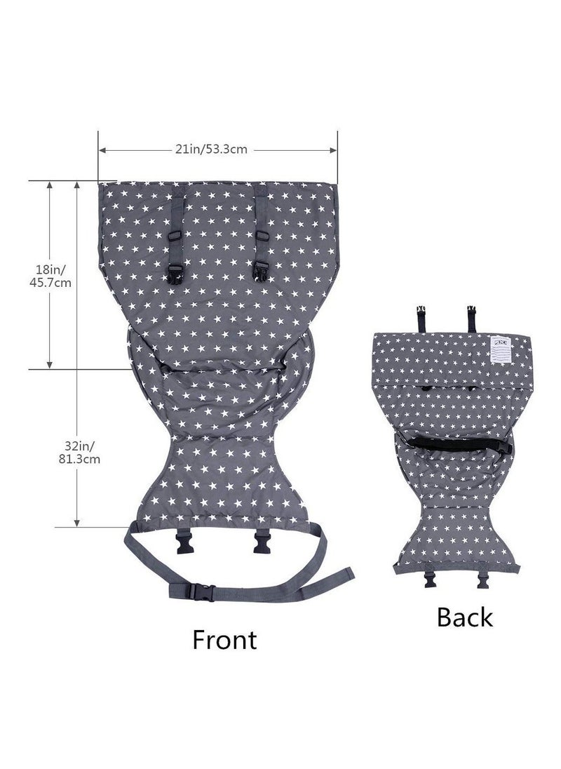 Baby Portable Travel High Chair Seats, Baby Booster Safety Seat | Adjustable, Safety, Washable | Toddler High Chair Seat Cover | Convenient Cloth Travel High Chair Fits in Your Handbag (Grey) - Image 2