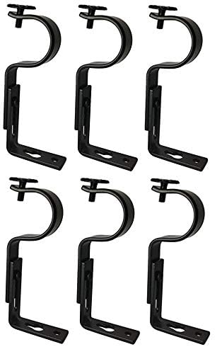 TEJATAN - Curtain Rod Brackets (Black, 1 Inch - Set of 6 (3 Pairs)) - Image 2