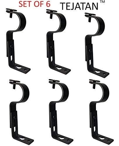 TEJATAN - Curtain Rod Brackets (Black, 1 Inch - Set of 6 (3 Pairs)) - Image 5