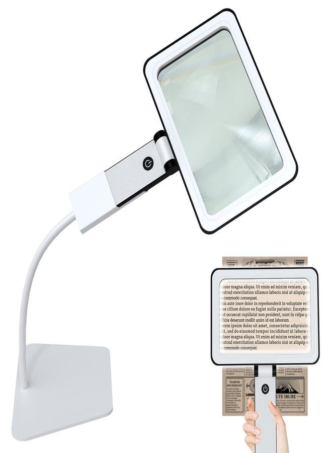 ZHSX 5X Floor Magnifying Glass with Light,Detachable and Foldable Handheld Magnifying Glass,Lightweight Rectangular Flexible Gooseneck Magnifier for Seniors Reading、Close Work - Image 1