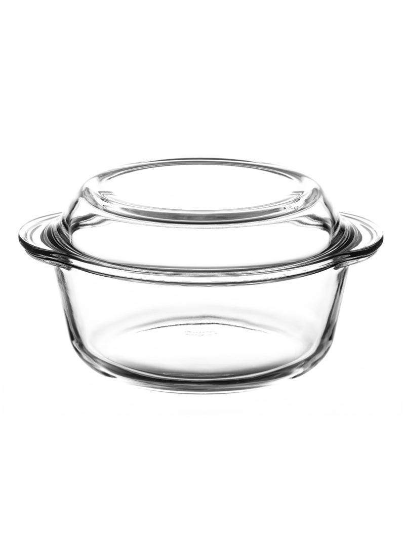 طاجن زجاجي دائري من بوركام مع غطاء – 1450 مل