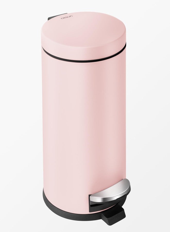 Cesun 1.2 Gallons Small Pink Trash Can, Bathroom Garbage Can with Lid and Foot Pedal, Mini Round Wastebasket for Bathroom, Bedroom, Office, 4.5 Liters / 1.2 Gallons, Pink - Image 1