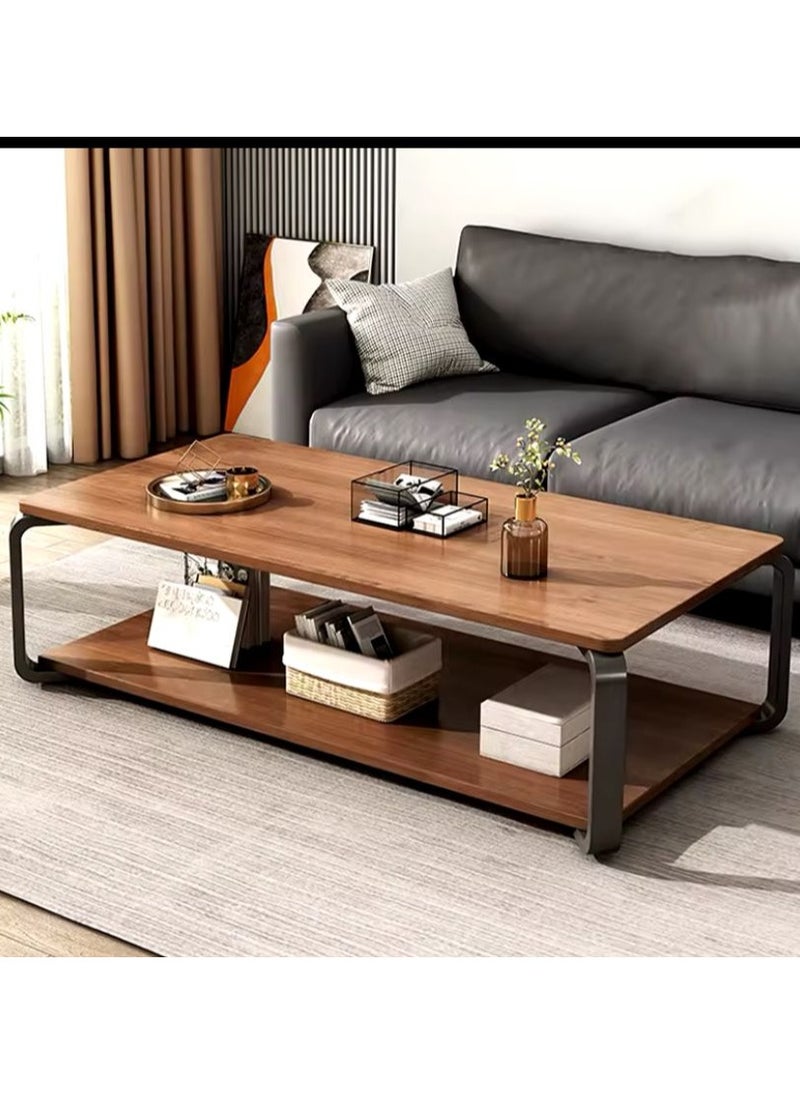 DubaiGallery - 2-tier Coffee Table, Indoor Round Sofa Table Living Room Bedroom Hotel Reception Desk Multifunction Accent Table basket table - Image 1