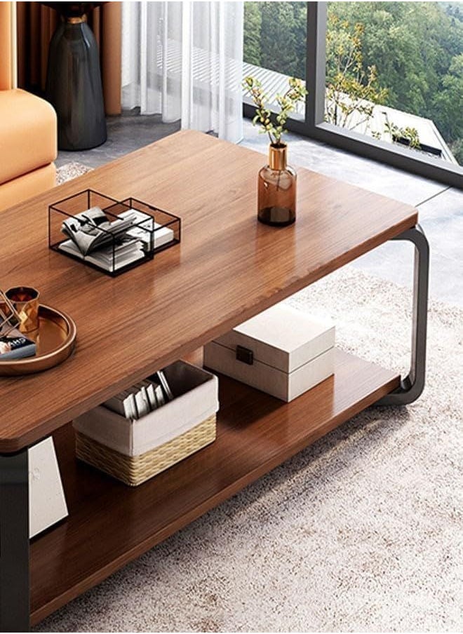 DubaiGallery - 2-tier Coffee Table, Indoor Round Sofa Table Living Room Bedroom Hotel Reception Desk Multifunction Accent Table basket table - Image 1