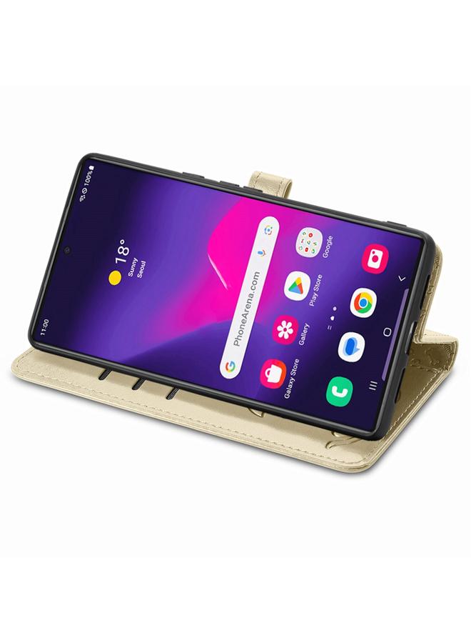 اس-توب جراب لهاتف Samsung Galaxy S24 Ultra 5G جراب هاتف من الجلد المنقوش عليه صورة قطة وكلب - Image 4