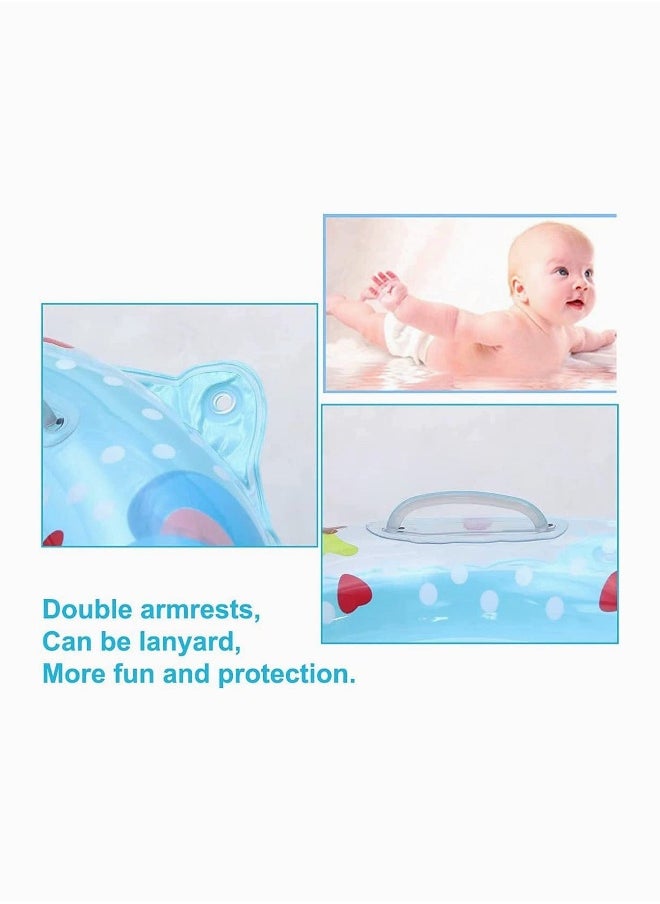 Generic - Baby Swimming Ring Floats with Safety Seat Double Airbag Swim Rings for Babies Kids Swimming Float Baby Floats for Pool Swim Training Aid Kids PVC Pool Floats for Toddlers of 6 36 Months Blue - Image 1