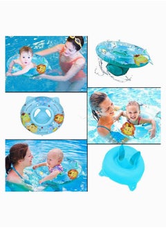 Baby Swimming Ring Floats with Safety Seat Double Airbag Swim Rings for Babies Kids Swimming Float Baby Floats for Pool Swim Training Aid Kids PVC Pool Floats for Toddlers of 6 36 Months Blue