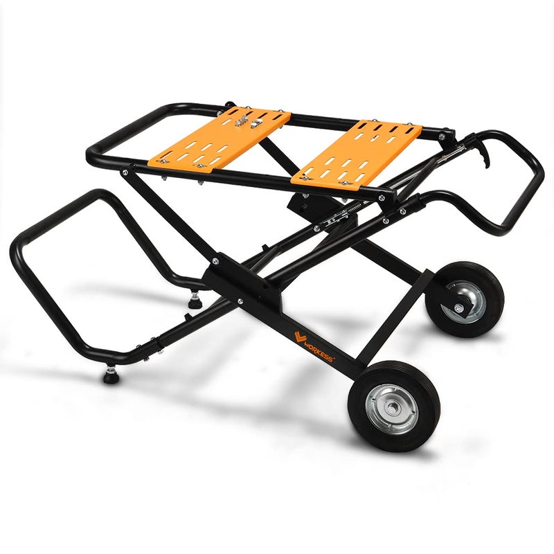 WORKESS WORKESS Portable Table Saw Stand 330 Lbs Load Capacity Rolling Foldable Table Saw Table with 8 Inch Wheels Heavy Duty Construction for Easy Storage Universal for Most Brands of Table Saws 