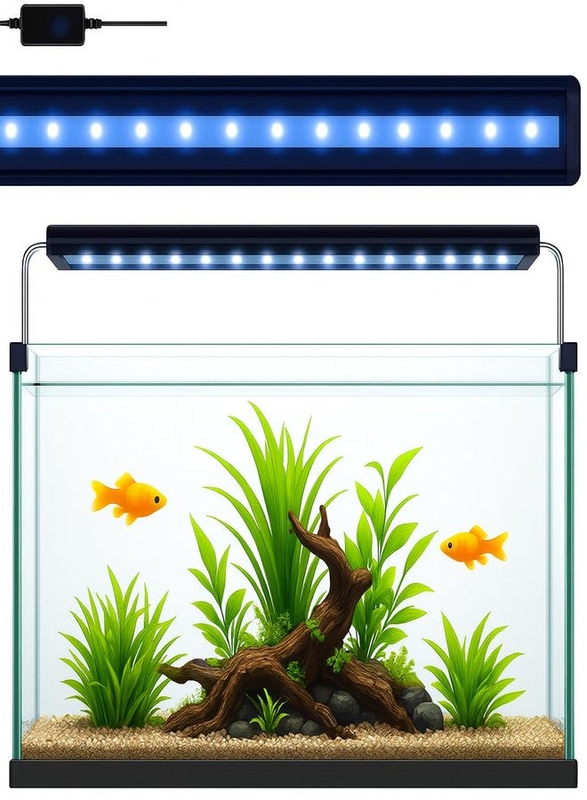 مصباح FinyPetz LY-60S LED لأحواض السمك (أزرق + أبيض) | مصباح LED فائق النحافة ومقاوم للماء مع حامل قابل للتمديد | إضاءة موفرة للطاقة لأحواض أسماك المياه العذبة والمالحة | مناسب لأحواض السمك من 60 إلى 70 سم - Image 1