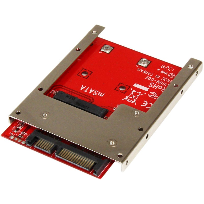 StarTech.com mSATA SSD to 2.5in SATA Adapter Converter - mSATA to SATA Adapter for 2.5in bay with Open Frame Bracket and 7mm Drive Height , TAA (SAT32MSAT257) - Image 1