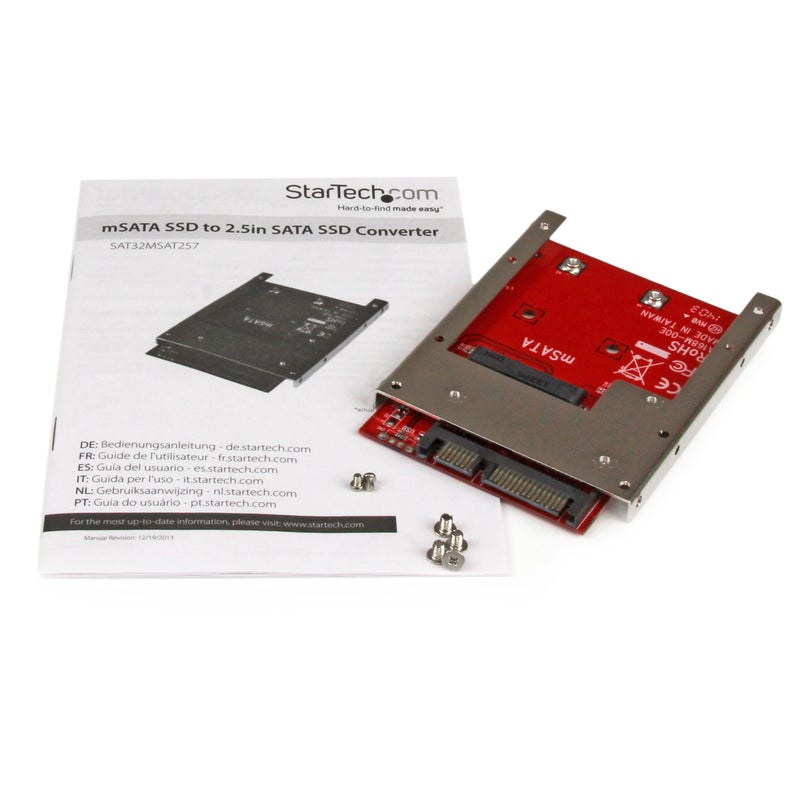 StarTech.com mSATA SSD to 2.5in SATA Adapter Converter - mSATA to SATA Adapter for 2.5in bay with Open Frame Bracket and 7mm Drive Height , TAA (SAT32MSAT257) - Image 2