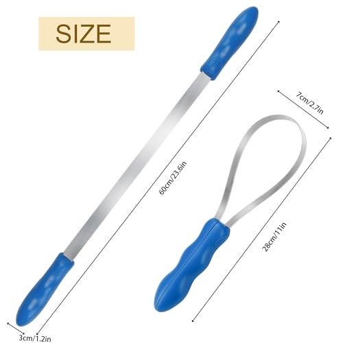 DiDiBirDi Dual-Sided Shedding Blade Dog Hair Brush - Stainless Steel Grooming Tool for Horses, Cattle, Sheep with Comfort Grip - Fine & Coarse Teeth for Long and Short Hair（2 Pcs） - Image 2