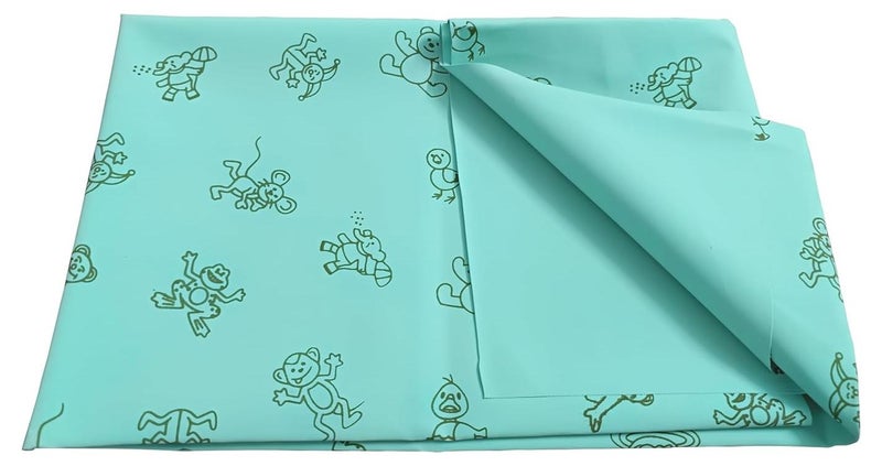 PENTAMED Baby Waterproof Mackintosh Sheet – 100 x 100 cm | Reusable, Soft & Quick Dry Bed/Mattress Protector for Newborns, Toddlers & Kids | Reversible Rubber Sheet for Cribs & Beds (Blue) - Image 1