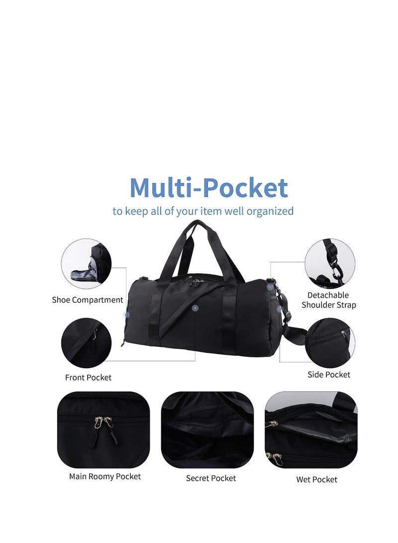 SYOSI Gym Duffel Bag, Travel Bag for Women Men, Large Capacity Bag With Shoe Compartment and Wet Compartment, Sports Tote Gym Bag, Weekender Overnight Shoulder Bag - Image 2