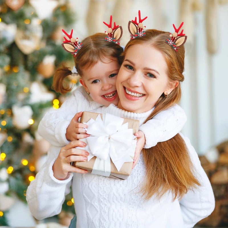 May Create ® Christmas Hair Clips for Girls Women, Cute Elk Antlers Hair Accessories for Kids, Festive Golden Berry Classic Holiday Hairpiece - Image 5