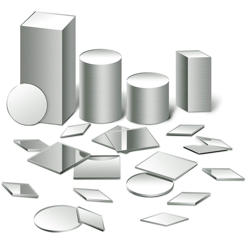 Geiserailie 150 Pieces 1 Inch 3 Shapes Mirror Mosaic Tile Small Round Diamond Square Mini Mosaic Mirrors DIY Craft Glass Decorative for Projects Crafts Supplies, Home Wall Decor. - Image 1