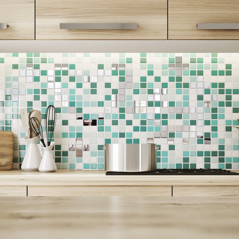 Geiserailie 150 Pieces 1 Inch 3 Shapes Mirror Mosaic Tile Small Round Diamond Square Mini Mosaic Mirrors DIY Craft Glass Decorative for Projects Crafts Supplies, Home Wall Decor. - Image 4