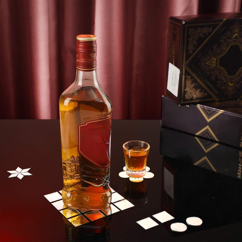 Geiserailie 150 Pieces 1 Inch 3 Shapes Mirror Mosaic Tile Small Round Diamond Square Mini Mosaic Mirrors DIY Craft Glass Decorative for Projects Crafts Supplies, Home Wall Decor. - Image 2