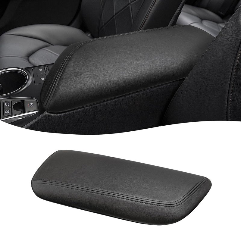 KBH Center Console Armrest Cover for Toyota Camry 2018 2019 2020 2021 2022 2023 2024 Middle Console Lid Protector Arm Rest Accessories Vinyl Leather AntiScratch Black Without Lid