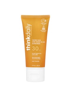 think! think, Thinkdaily, Tinted Face Zinc Oxide Sunscreen, SPF 30, 2 fl oz (59 ml)  - Image 1
