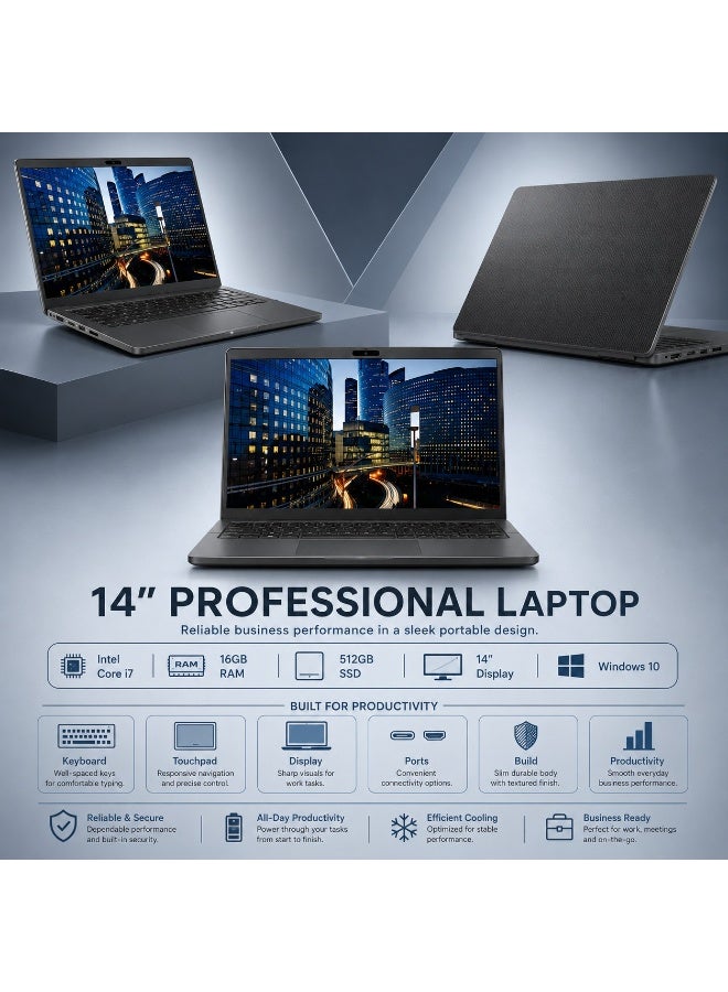 Business Laptop Computer with 16GB RAM, 512GB SSD, Hexa-Core Processor, High-Definition Graphics, Includes Laptop Stand, Carry Bag and Mouse, Ideal for Work and Study - Image 4