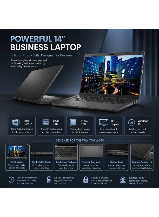 Business Laptop Computer with 16GB RAM, 512GB SSD, Hexa-Core Processor, High-Definition Graphics, Includes Laptop Stand, Carry Bag and Mouse, Ideal for Work and Study - Image 5
