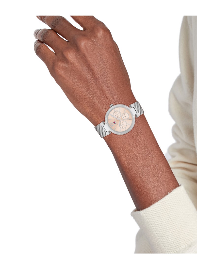 TOMMY HILFIGER ساعة نسائية دائرية أنالوج بعلبة من الذهب الوردي الفاتح - 1782693 - Image 4