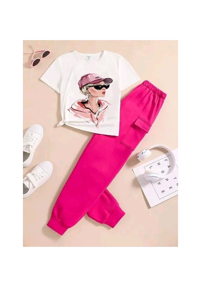 Viel Innate Stylish T-Shirt and Track Pant Combo for Girls - Image 4
