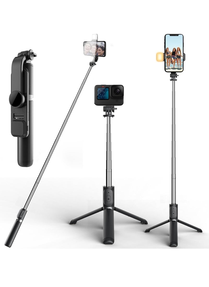 Arabest - MOBILIFE Make Your Life Better Selfie Stick with Light,Long Selfie Stick with Tripod Stand,Bluetooth Mobile Selfie Stick for Mobile Phone, Makeup,Selfie,Vlogging,Youtube,Live,Iphone - Image 1
