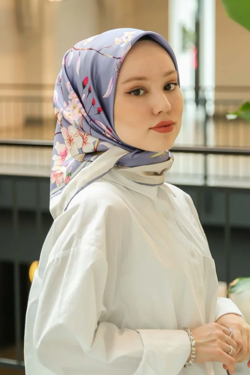 ARMINE Armine 2022 Season 90X90 Sport Twill Scarf Suitable Scarf Models Hijab Tulip 2043-18