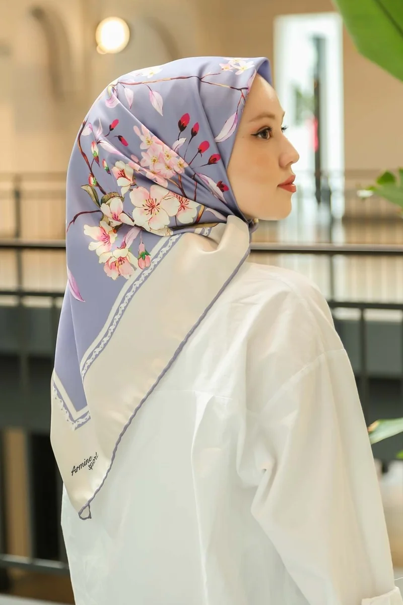 ARMINE Armine 2022 Season 90X90 Sport Twill Scarf Suitable Scarf Models Hijab Tulip 2043-18