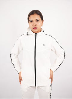 Abitos Women’s White Long Sleeve Sportswear Hoodie – Athletic Fit Training Jacket  - Image 2