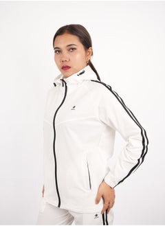 Abitos Women’s White Long Sleeve Sportswear Hoodie – Athletic Fit Training Jacket  - Image 4