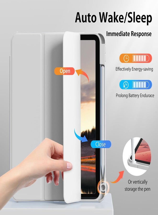 kenke جراب Kenke لجهاز iPad من الجيل 11/10 مع حامل قلم، مقاس 11/10.9 بوصة، إصدار 2025 A16/2022، غطاء خلفي شفاف من الأكريليك الصلب وحواف من مادة TPU الناعمة، خاصية التشغيل/الإيقاف التلقائي (رمادي) - Image 3