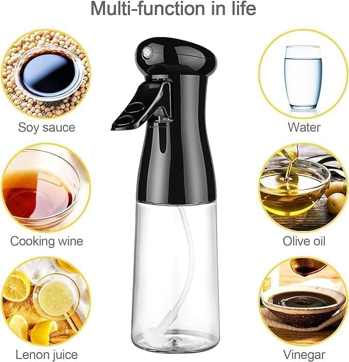 Raawan Oil Sprayer for Cooking - 210ml Glass Oil Dispenser Bottle | Spray Mister for Kitchen, Air Fryer, Salad & Baking | Olive Oil Mister for Healthier Cooking & Salad Making - Image 2