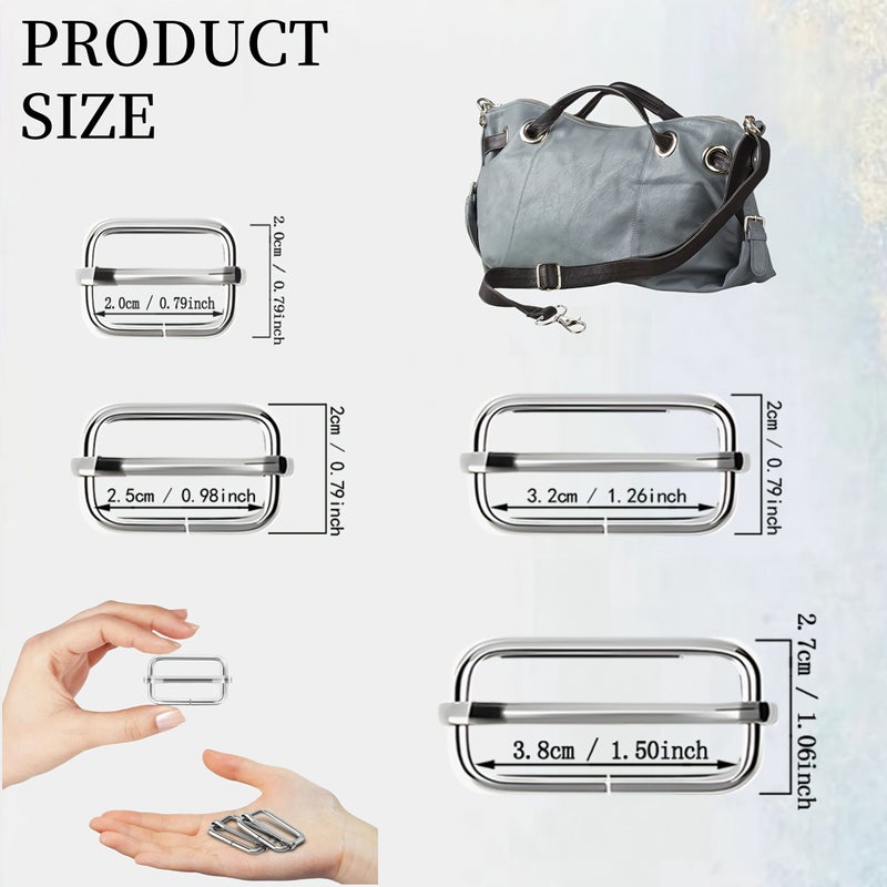32 Pcs Heavy Duty Metal Adjustable Sliding Buckles Electrophoresis Black - Image 4
