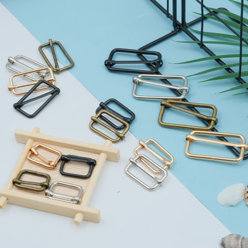 32 Pcs Heavy Duty Metal Adjustable Sliding Buckles Electrophoresis Black - Image 1