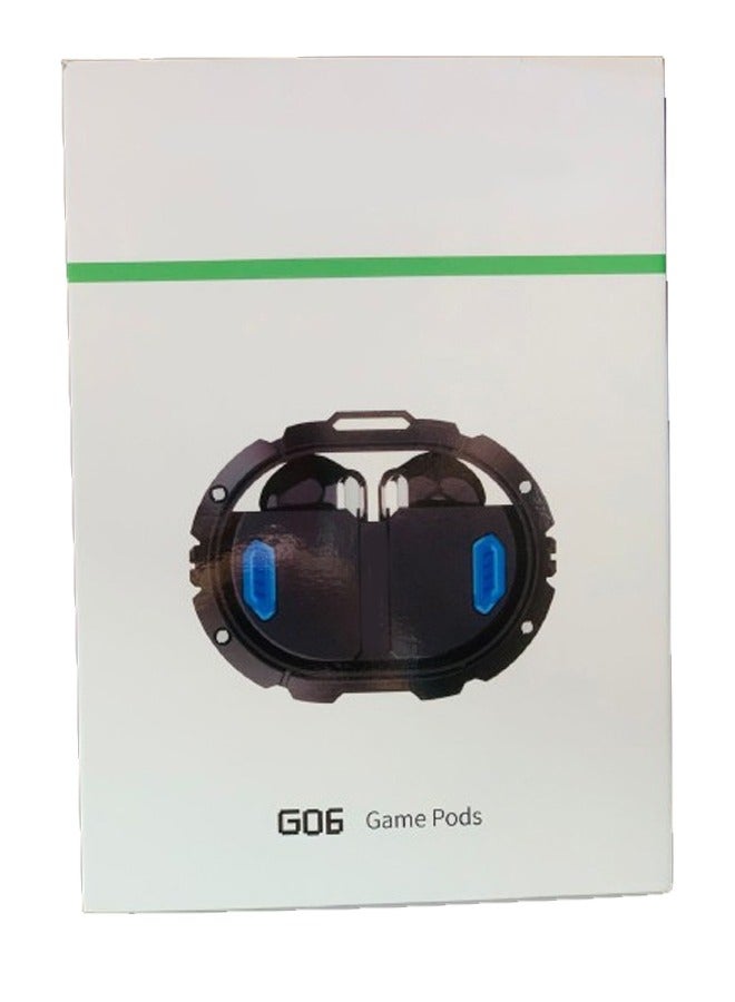 G06 Bluetooth Gamepods Wireless Sports Earphones with Mic Waterproof Noise Reduction Bluetooth Earphones Black