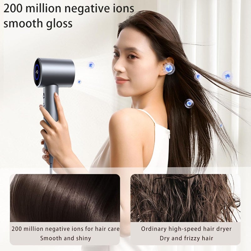 Hair Dryer, Professional Negative Ionic Hair Dryer, Thermo-Control With Magnetic Concentrator Nozzle，Dryer For 2min Fast Drying, Low Noise Travel Hairdryers For Women And Men - Image 3