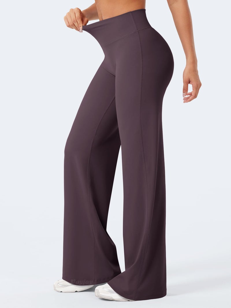 VOYJOY Straight Leggings Bottoms Wide Leg Pants for Women 29"/ 31.5"/33"/35" High Waist Stretch Casual Sweatpants - Image 4