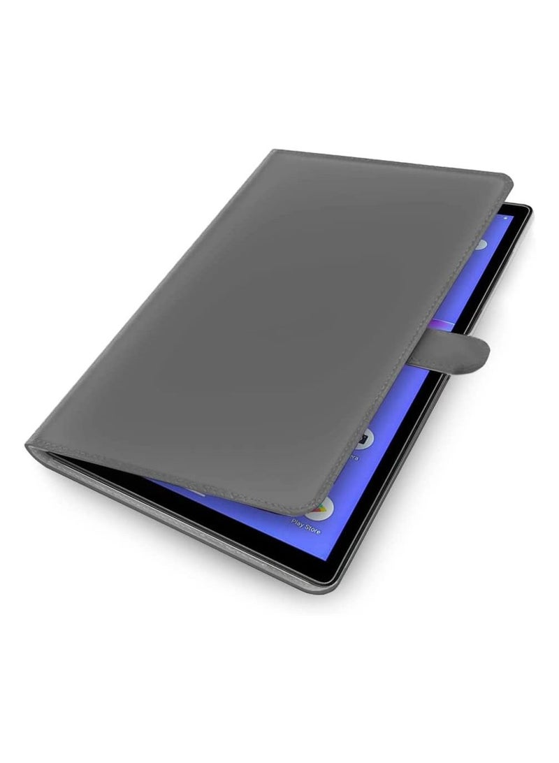 Wtech Premium Quality Leather TPU  Case Cover For Lenovo M10 Tab FHD Plus Grey - Image 3