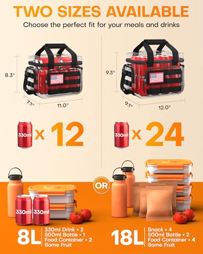 HOTOR Lunch Box for Men Women Insulated Lunch Bag with Multiple Pockets Tactical Cooler Bag for Work Hiking Camping Fishing Travel Brown 110 x 83 x 71 - Image 3