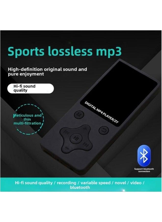Bluetooth Mp3 Player Mp4 Thin Mini Student Portable Lossless Music Listening To Songs Wholesale-Body Color:Blue-Memory Capacity:Card (prismatic Key)